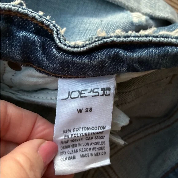New Joe’s Jeans Gessa Size 28 Distressed Short Blue Denim Shorts NWT - Picture 4 of 9